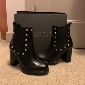 Barneys Studded Chunky Heel Boots